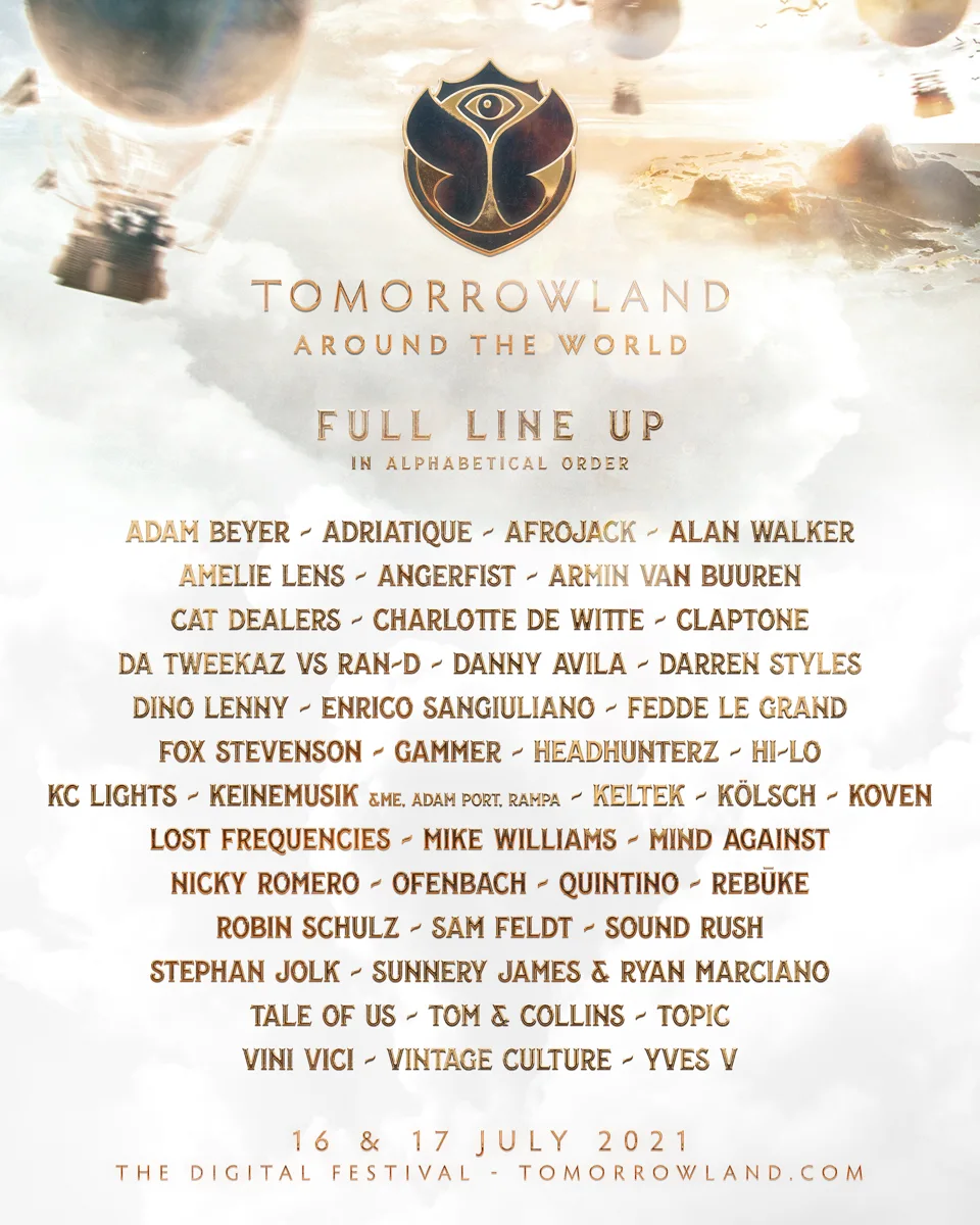 Tomorrowland Around the World 2021 Lineup Revealed ADDICTED TO EDM
